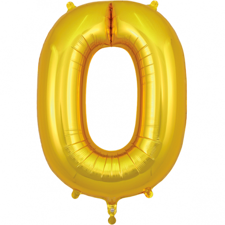 Balão Número 0 de 86cm Dourado