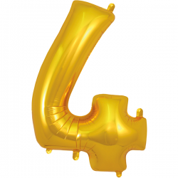 Balão Número 4 de 86cm Dourado