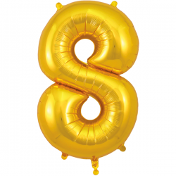Balão Número 8 de 86cm Dourado