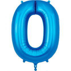 Balão Número 0 de 86cm Azul
