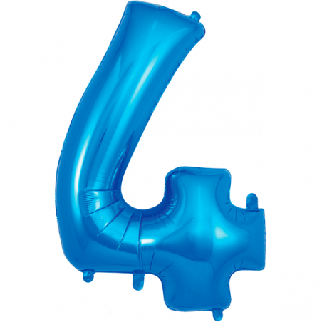 86cm Blue Number 4 Balloon