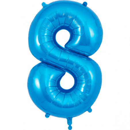 Globo Numero 8 86cm Azul