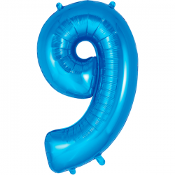 Balão Número 9 de 86cm Azul