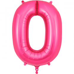 Balão Número 0 de 86cm Rosa