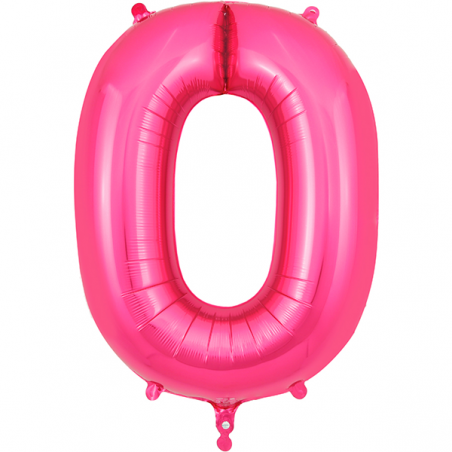 Balão Número 0 de 86cm Rosa