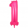 Balão Número 1 de 86cm Rosa