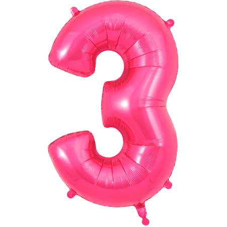 Globo Numero 3 86cm Rosa
