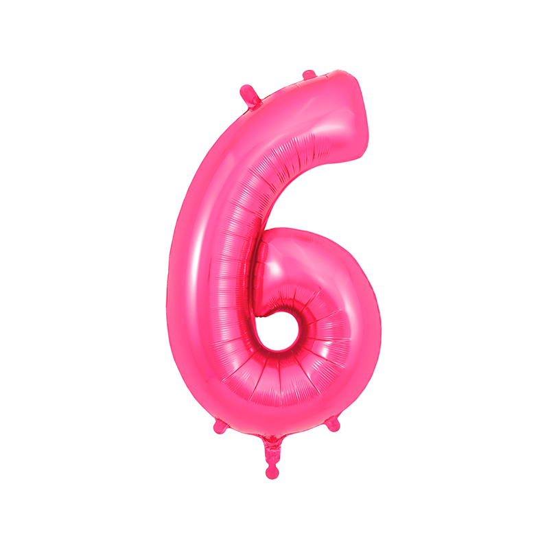 86cm pink Number 6 Balloon