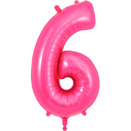 86cm pink Number 6 Balloon