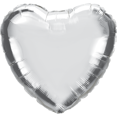 45cm Heart Silver Foil Balloon