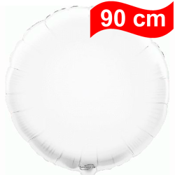 90cm Round White Foil Balloon