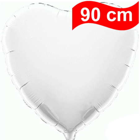 90cm Heart White Foil Balloon