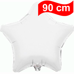 90cm Star White Foil Balloon