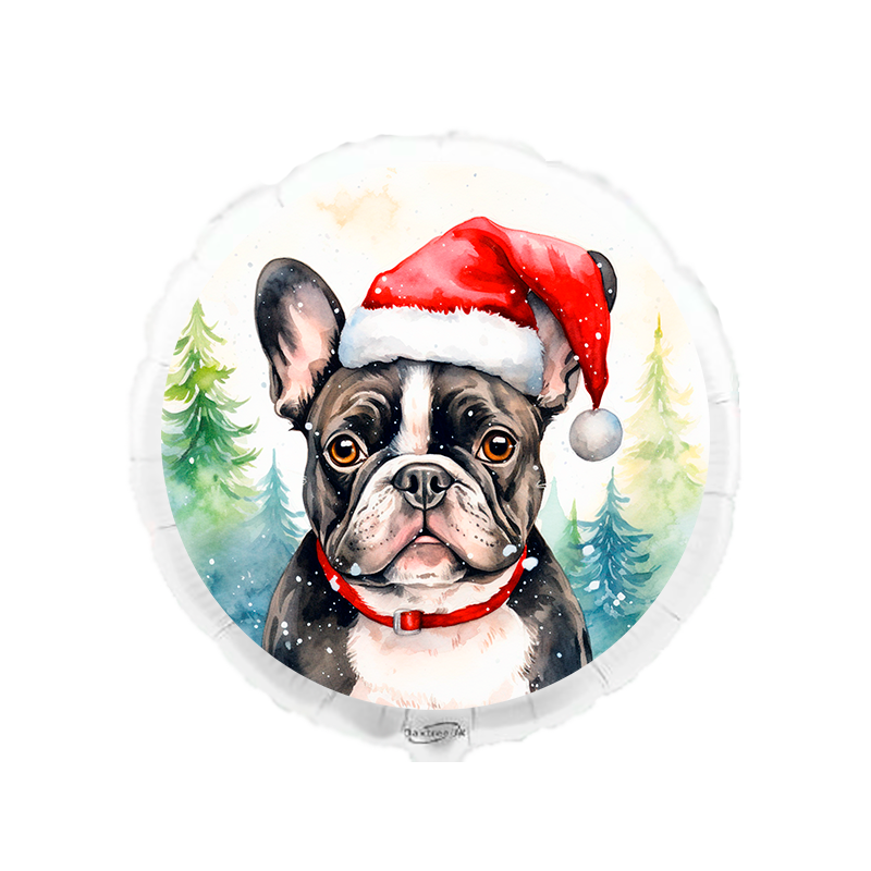 45cm Christmas French Bulldog balloon