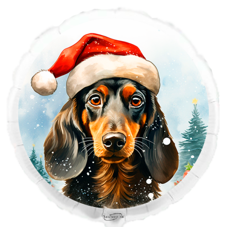 45cm Christmas Dachshund balloon