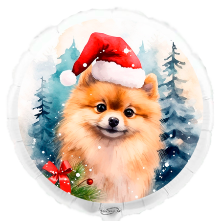 Balão de 45cm Lulu da Pomerânia de Natal