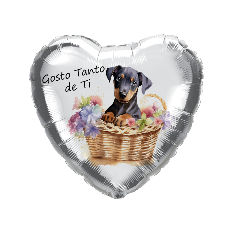 45cm Doberman Gosto de Ti Balloon