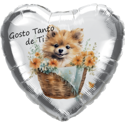 45cm Pomeranian Dog Gosto de Ti Balloon