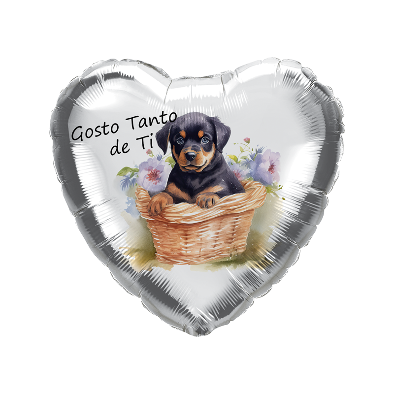 Balão de 45cm Rottweiler Gosto de Ti