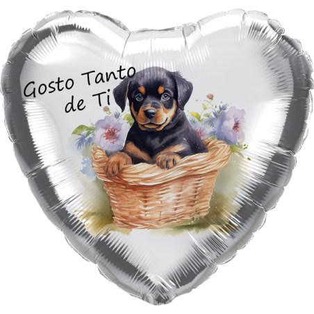Balão de 45cm Rottweiler Gosto de Ti