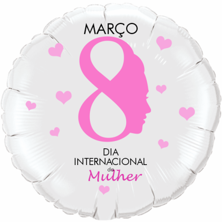 45cm foil balloon 8 de Março Dia Internacional da Mulher