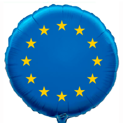 Globo con bandera de la Unión Europea de 45 cm.