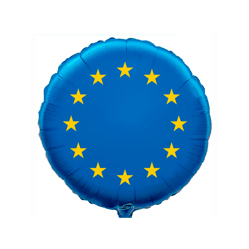 Globo con bandera de la Unión Europea de 45 cm. Globo con bandera de la Unión Europea de 45 cm.