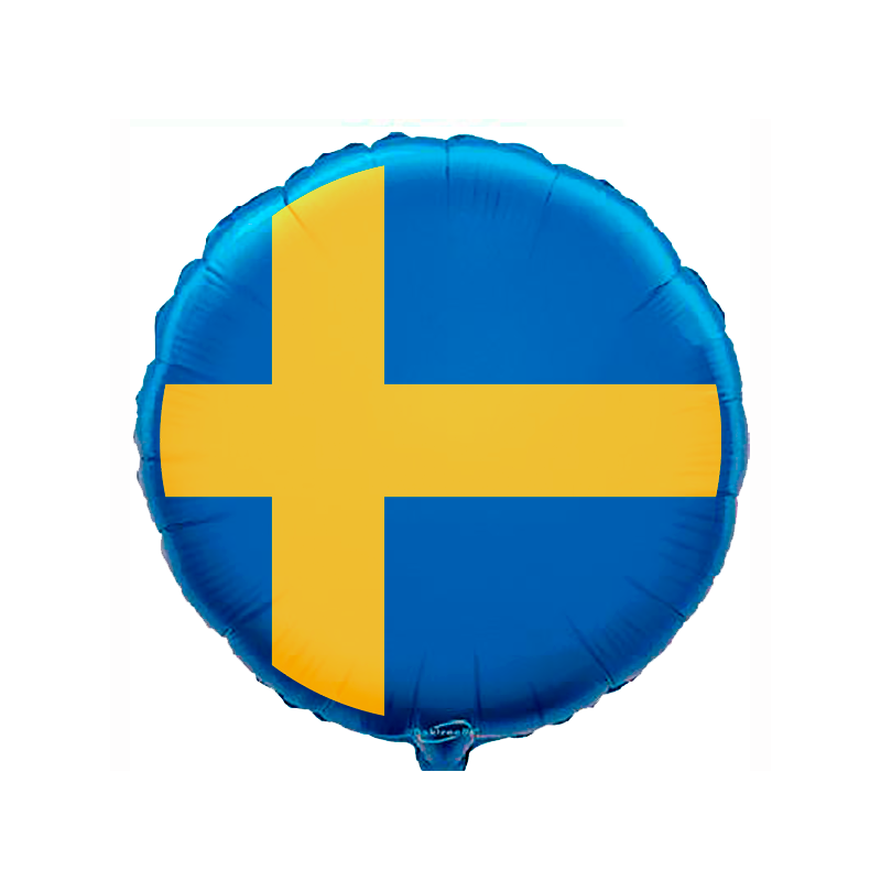 Globo con bandera de Suecia de 45 cm Globo con bandera de Suecia de 45 cm