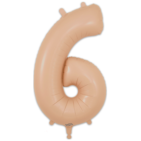 86cm Blush Number 6 Balloon