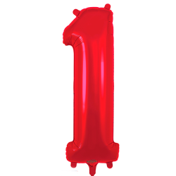 Balão Número 1 de 86cm Vermelho