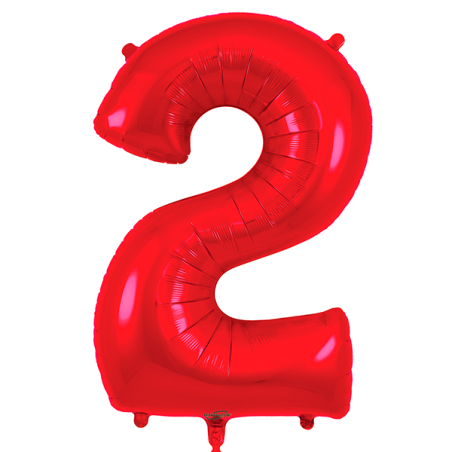 86cm Red Number 2 Balloon
