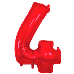 Balão Número 4 de 86cm Vermelho