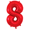 86cm Red Number 8 Balloon