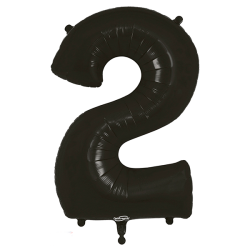 Balão Número 2 de 86cm Preto