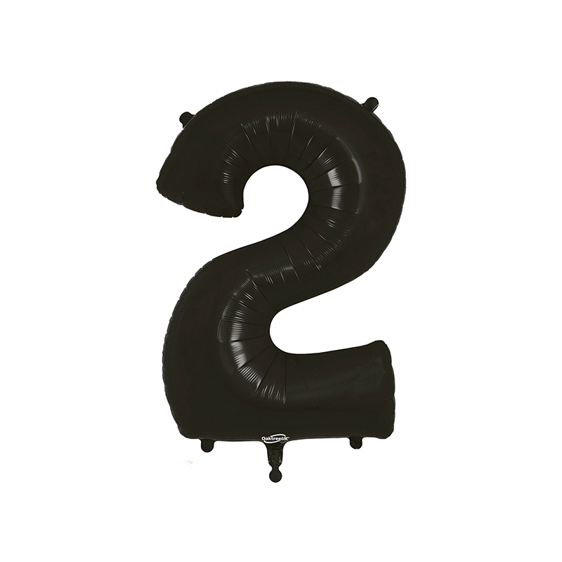 86cm black Number 2 Balloon