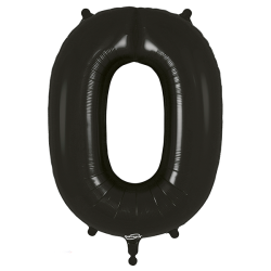 Balão Número 0 de 86cm Preto