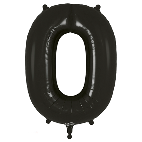 Globo Número 0 86cm negro
