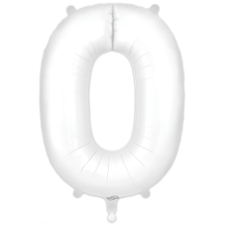 86cm white Number 0 Balloon