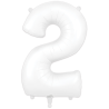 Balão Número 2 de 86cm Branco