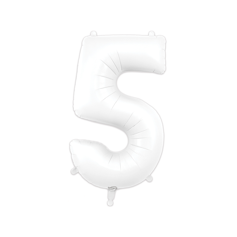 Globo Número 5 86cm blanco