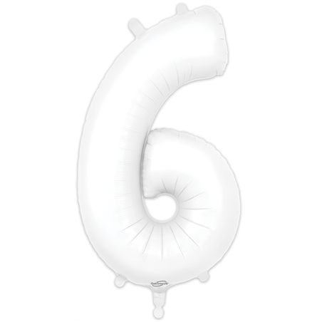 Globo Número 6 86cm blanco