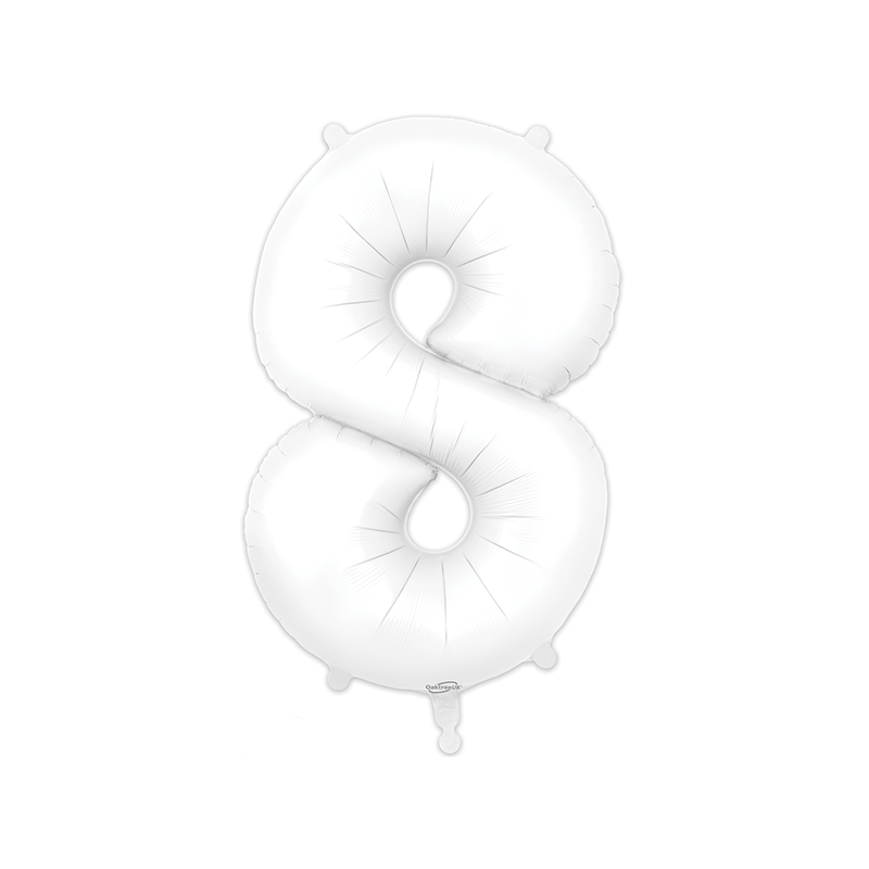 Globo Número 8 86cm blanco
