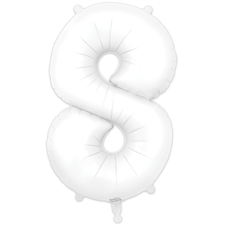 Balão Número 8 de 86cm Branco