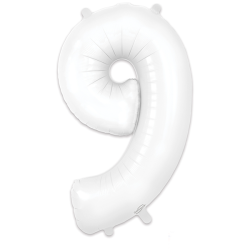 Balão Número 9 de 86cm Branco