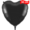 90cm Heart Black Foil Balloon