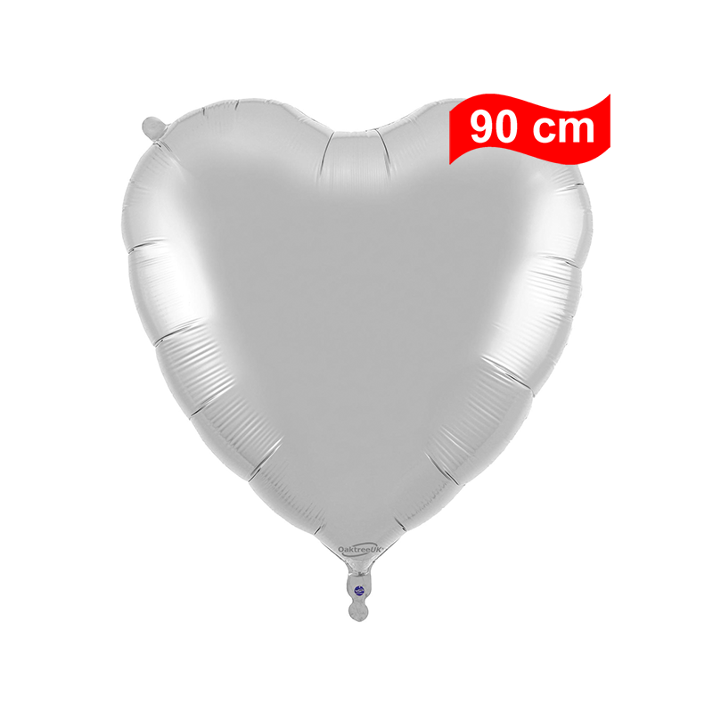 Balão Coração de 90cm prateado