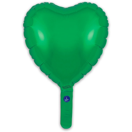 23cm Heart Green Foil Balloon