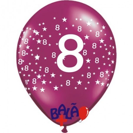 Globo 30cm 8 con estrellas