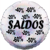 Balão de 45cm Saldos Prateado Holográfico