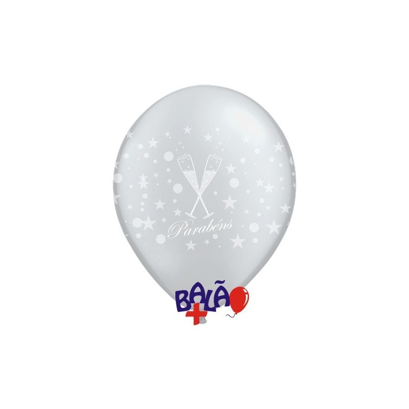 Balão 30cm Flutes Parabéns